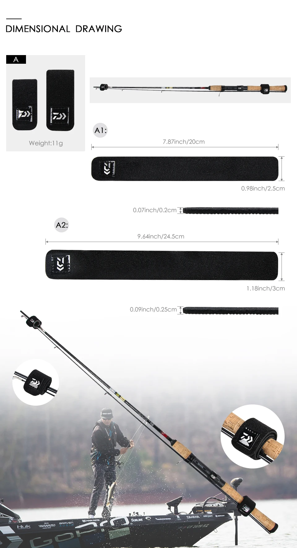 Fishing Rod Belt Elastic Bandage Tie Strap Accessories Magic Drawstring Fishing Rod Pole Sling For Fishing DAIWA Fishing Rod Belt Elastic Bandage Tie Strap Accessories Magic Drawstring Fishing Rod Pole Sling For Fishing DAIWA