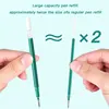 12pcs/set2pcs green gel pen + 10pcs green refill Quick drying 0.7mm nib Non-erasable Large capacity refillable metal pen clip 2