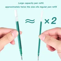 12pcs/set2pcs green gel pen + 10pcs green refill Quick drying 0.7mm nib Non-erasable Large capacity refillable metal pen clip 2