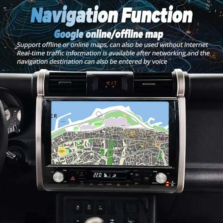 RDS BT QLED Multimídia Player For Toyota FJ Cruiser 2007-2020 Android 14 GPS Nav