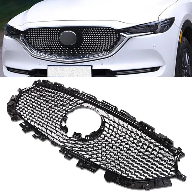 

For Diamond Grills Mazda CX-5 CX5 ABS FRONT Bumper Full Star RACING GRILLE Cover Trim Car Styling ACCESSORIES Refit 2017-2021