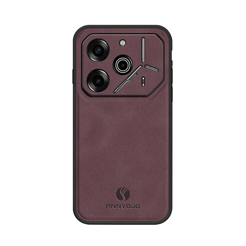 Premium PU Leather Shockproof Hard Back Phone Case with Silicone Bumper