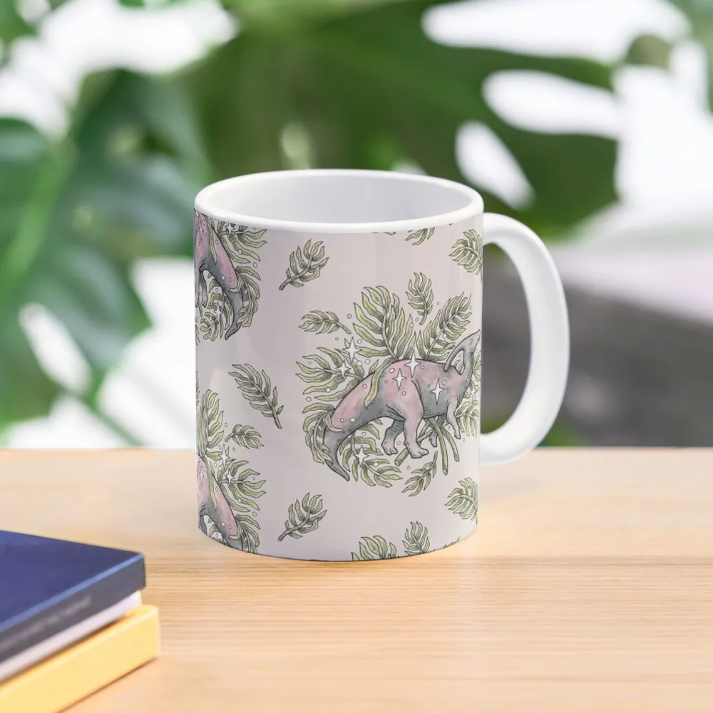 

Parasaurolophus & Palms | Dinosaur Botanical Art Coffee Mug Cups Sets Beautiful Teas Mug