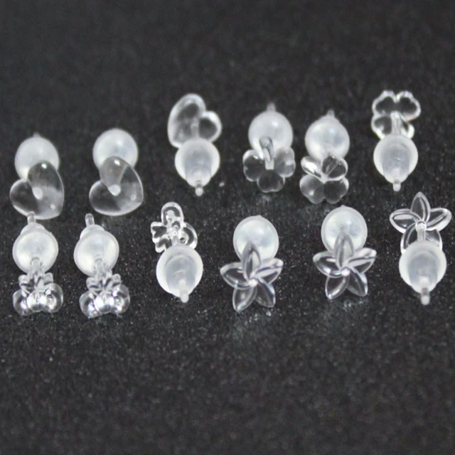 200/100pcs Rubber Silicone Round Earring Back Plugging Stoppers DIY  Anti-allergic Stud Earrings Post Nut for Jewelry Findings & Accessories