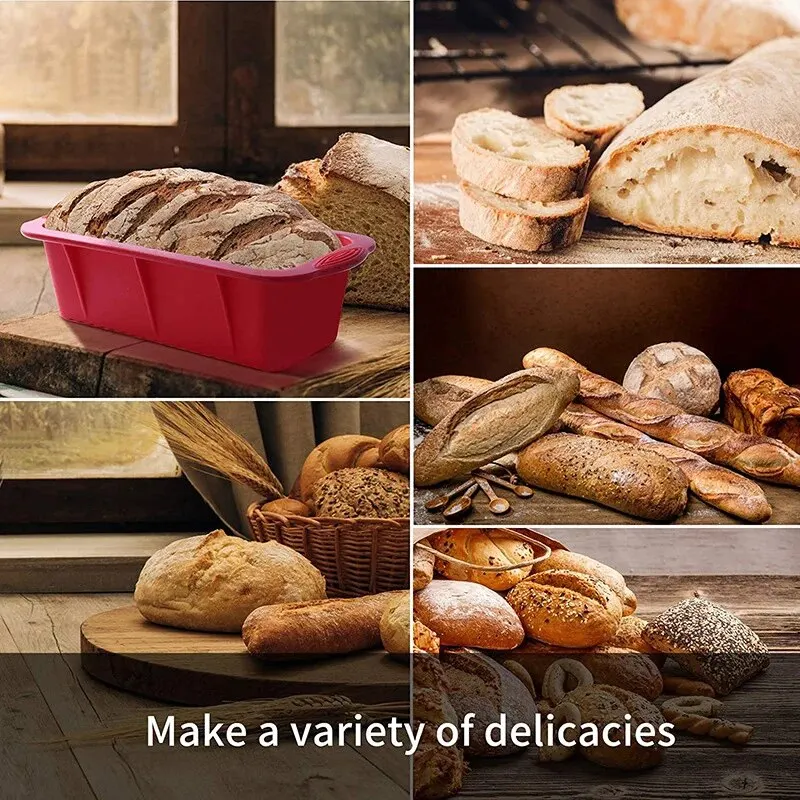 Silicone Loaf Pans Silicone Bread Baking Molds Pans Rectangle Cake Baking Pan Mold Non-stick Flexible silicone baking pans