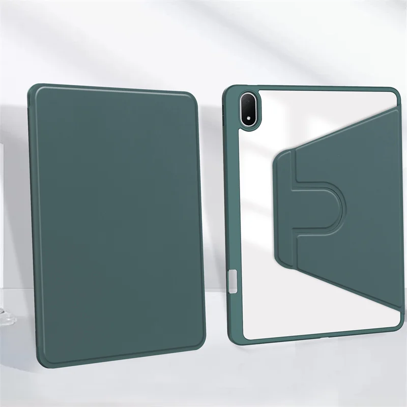 Enhanced Tablet Case with Pen Holder and 360° Rotating Acrylic Cover