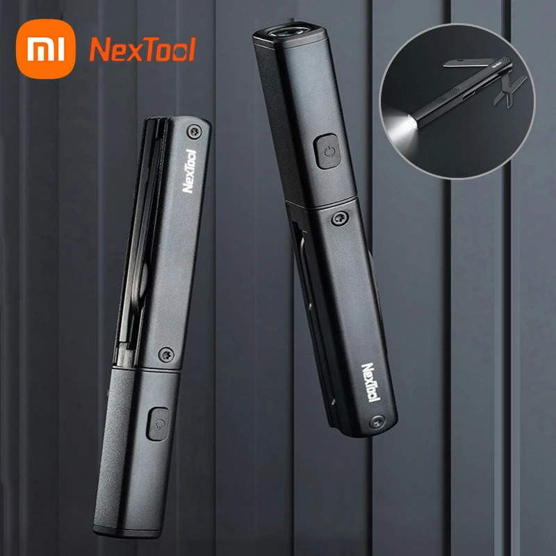 Xiaomi NexTool Multifunctional Tools 3 in 1 Flashlight Scissors Knife USB Rechargeable IPX4 Waterproof Portable Outdoors Tools usb torch