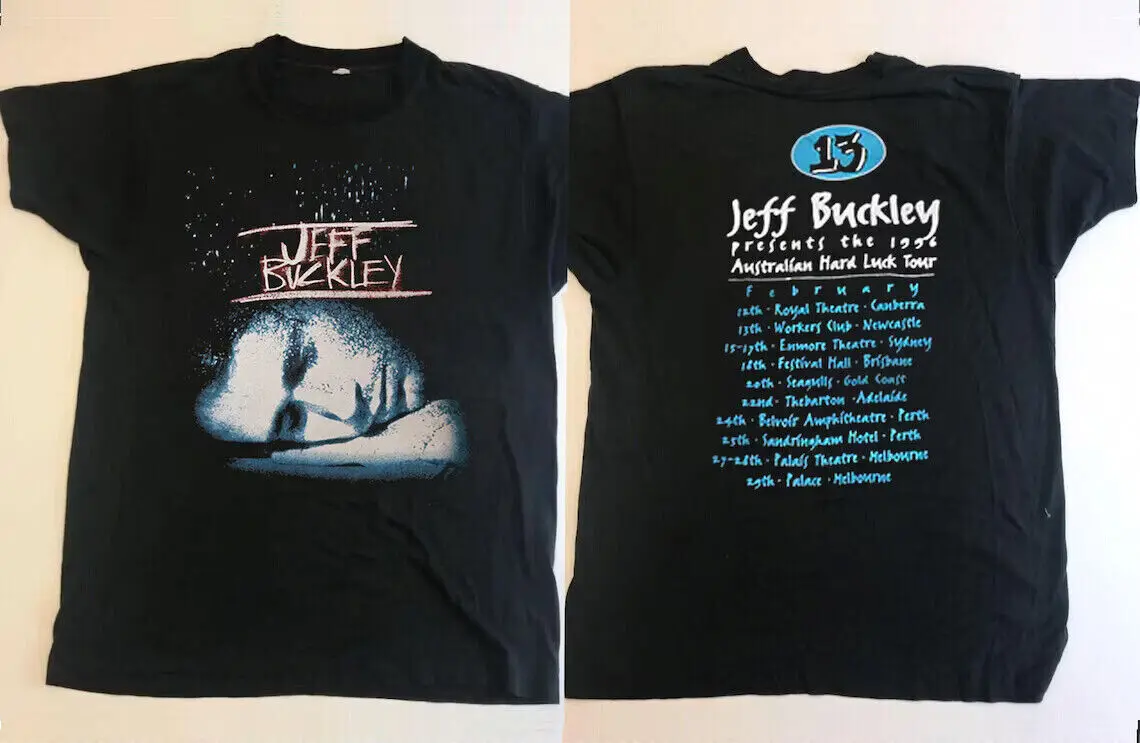 T-Shirt Vintage Del Tour Della Fortuna Dura Di Jeff Buckley 1996, Tour Del Concerto Di Tony Buckley Degli Anni '90