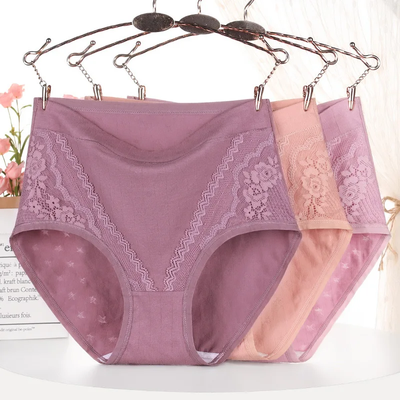

40-115KG Pure Cotton High Waist Large Size Mom's Plus Fat Breathable Comfortable and Fashionable Women's Panties Spandex