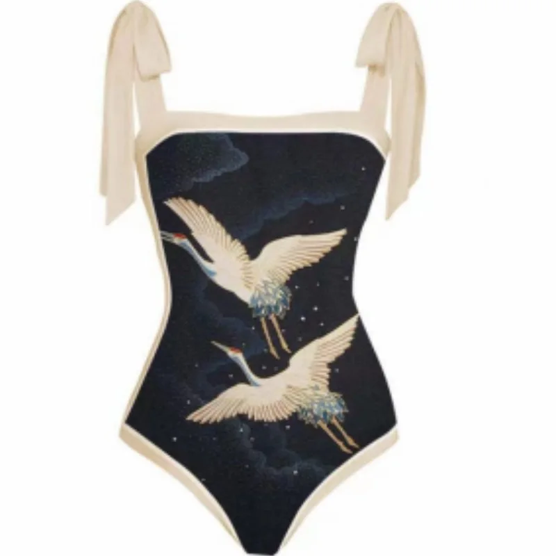 Two-Piece Swimsuit for Women, Holiday Style, Print, Belly Cover, Buttock, Long Skirt, Internet Celebrity, Holiday Bikini, 2024