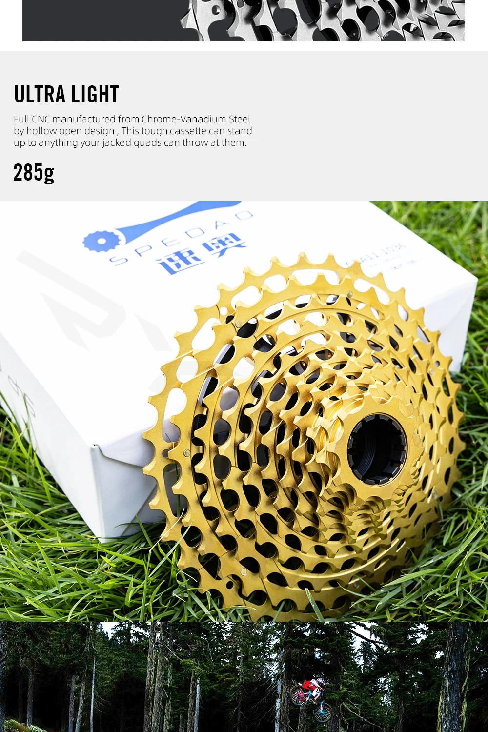 Description Picture 5 of itemSPEDAO XD Casette 11s 10-36T 11 Speed Bike Freeewheel XD Super Light CNC 285g Road Bicycle Flyweheel Ultralight 11V Cycling