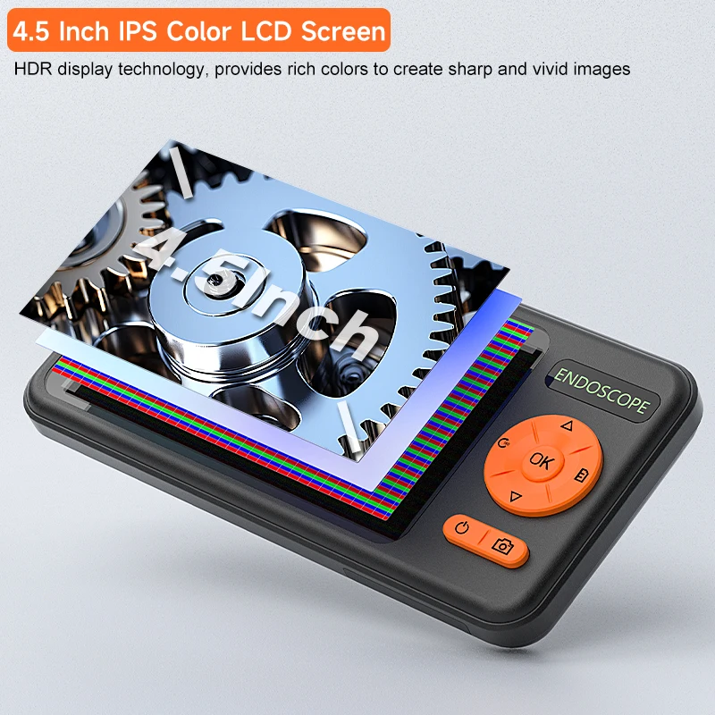 산업용 내시경 4.5''IPS 스크린 HD1080P 단일 듀얼 트리플 렌즈 자동 초점 카메라 비디오 USB 프로브 파이프 검사 내시경