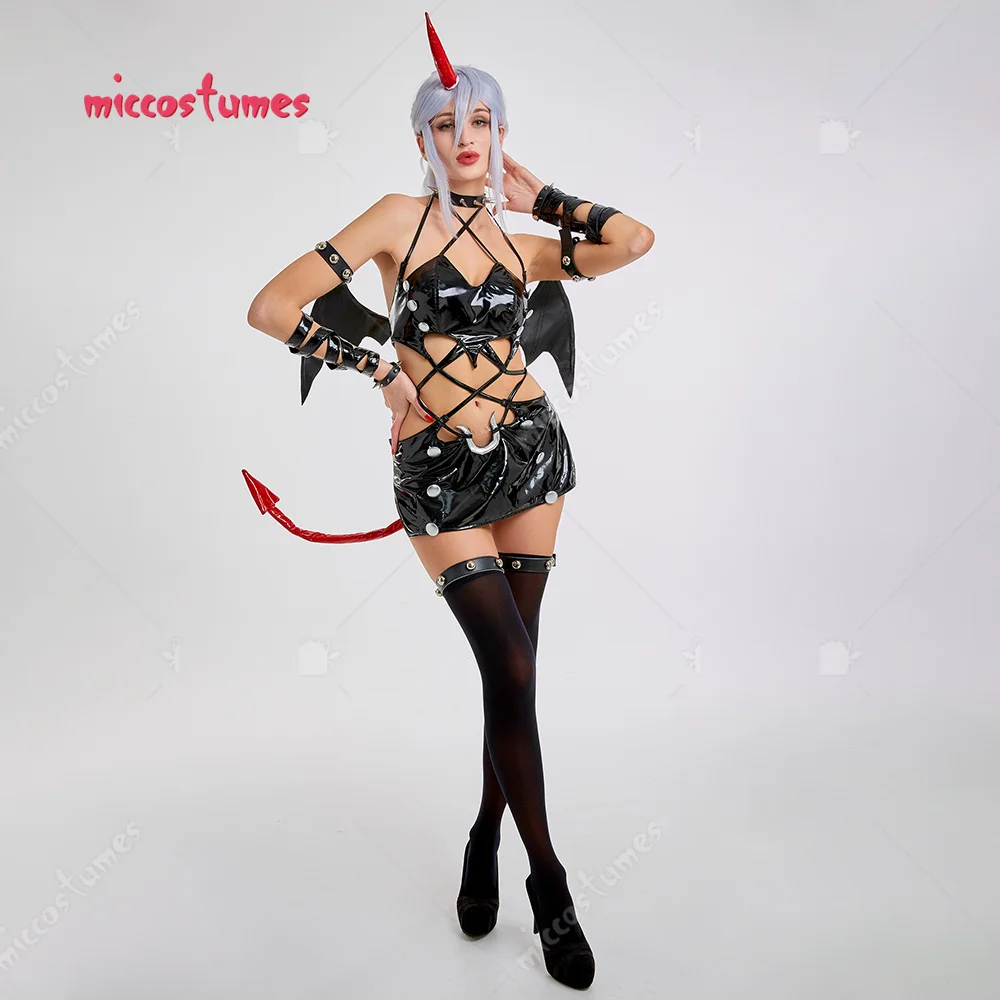 Damen Strumpf Crossover Strap Bodysuit Cosplay Kostüm Outfit mit Kneesocks für Frauen Halloween Cosplay Kostüm 6
