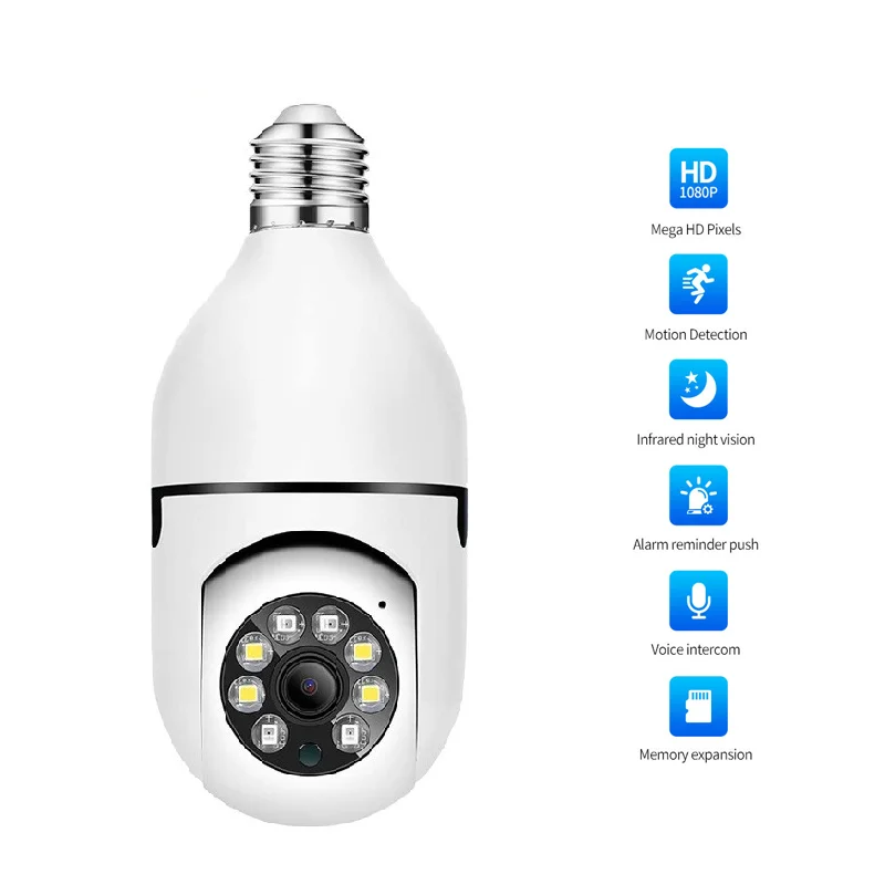 

A6 Bulb Wireless Surveillance Camera Auto Tracking IP Camera Wifi Night Vision CCTV Camera Security Baby Monitor E27 Interface