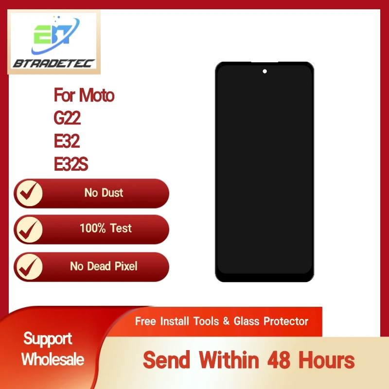 

6.5 Inch For Moto G22 LCD With Touch Screen Digitizer For Moto E32 E32S Display Assembly Replacement Panel With Frame