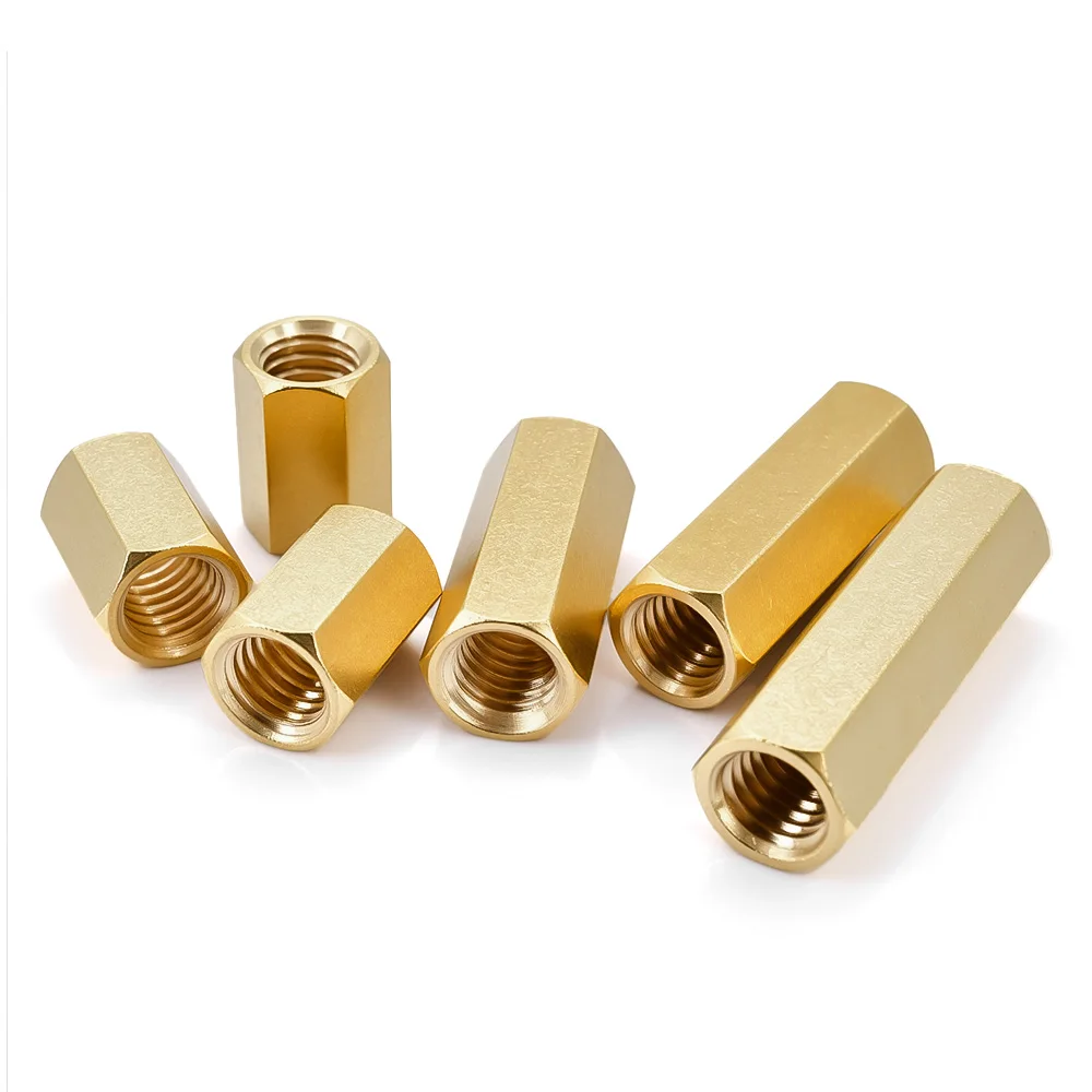 15-200Pcs 육각형 암-암 황동 스탠드 오프 기둥 스터드 마운트 간격 나사 랙 마운트 컬럼 이중 패스 육각 나사 M2-M6