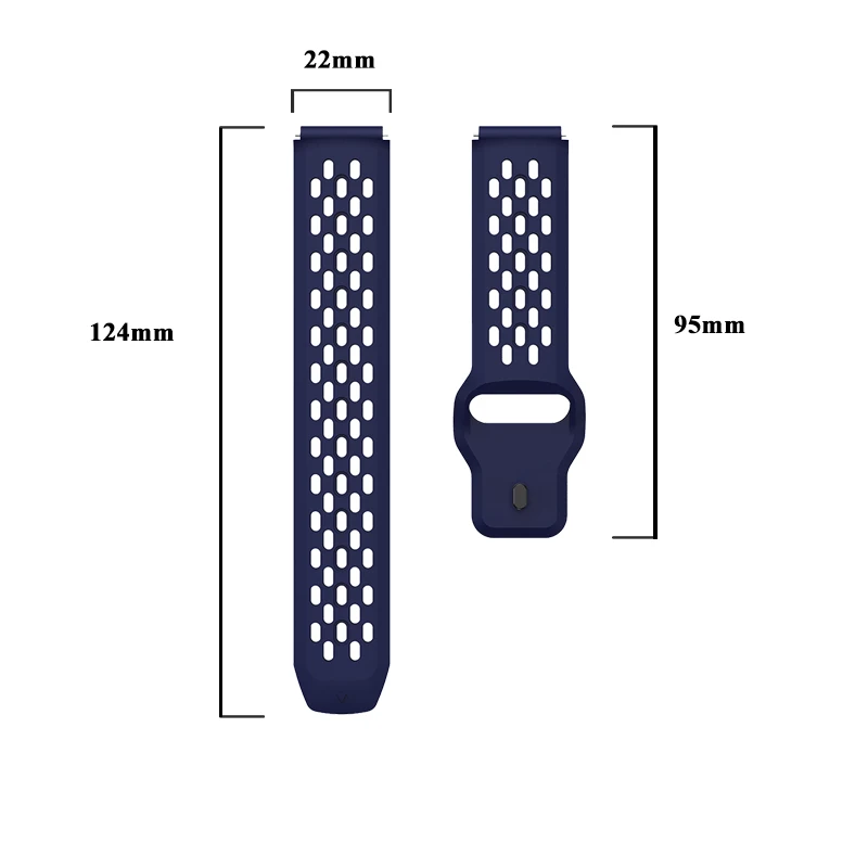 Silicone Replacement Wristband with 22mm Reverse Buckle Strap