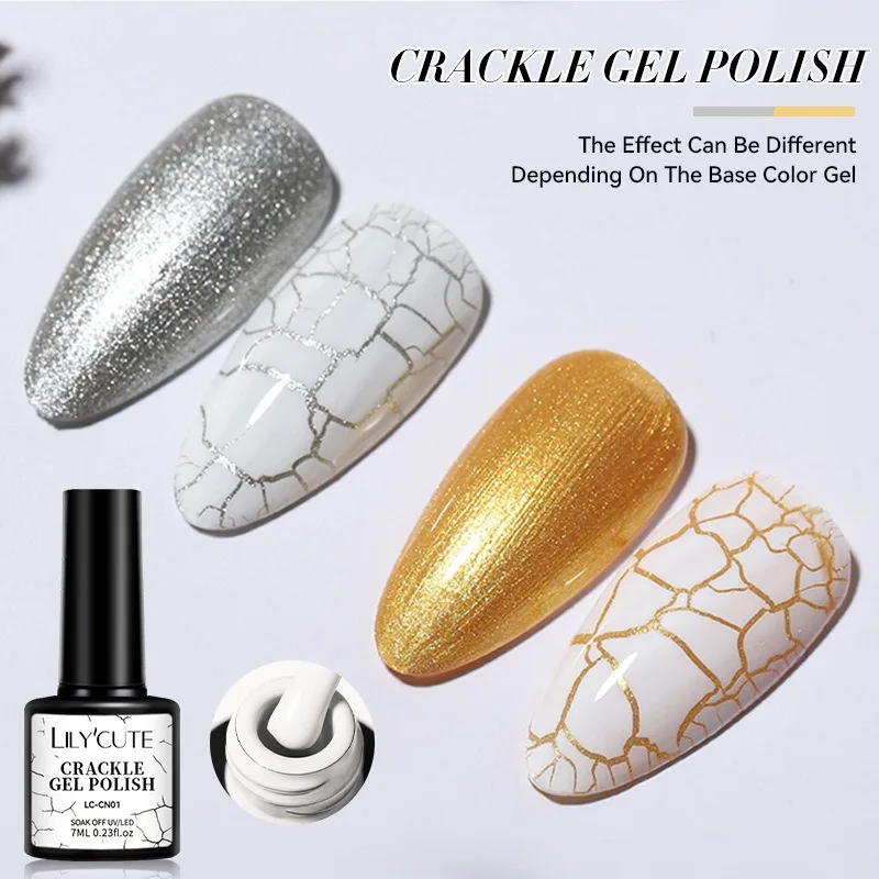 Nail polish nail art tools 7ml Crackle Gel Nail Polish cracking nail gel quick dry tool varnishes hybrid semi permanent soak off base top coat magnet