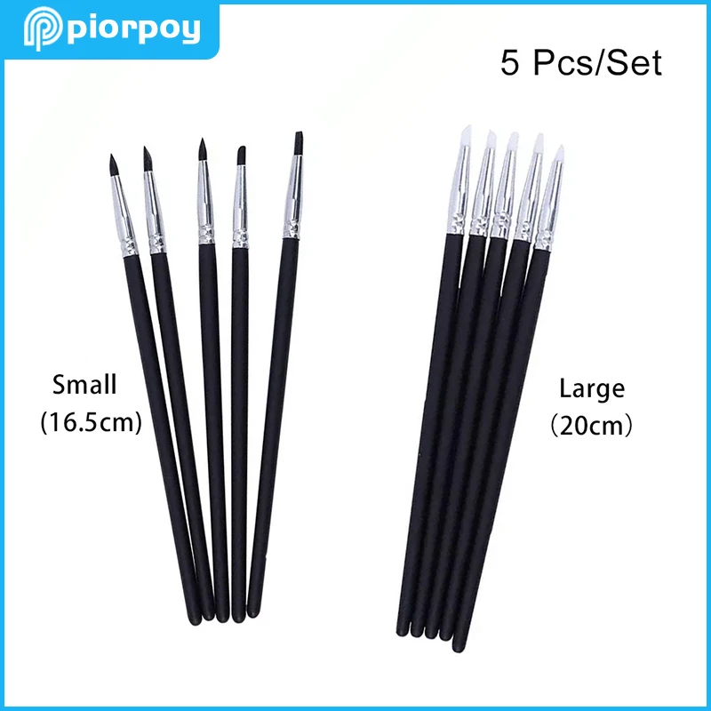 

PIORPOY 5 Pcs Dental Adhesive Composite Resin Cement Porcelain Tooth Silicone Brush Pen Dentistry Shaping Silicone Tools