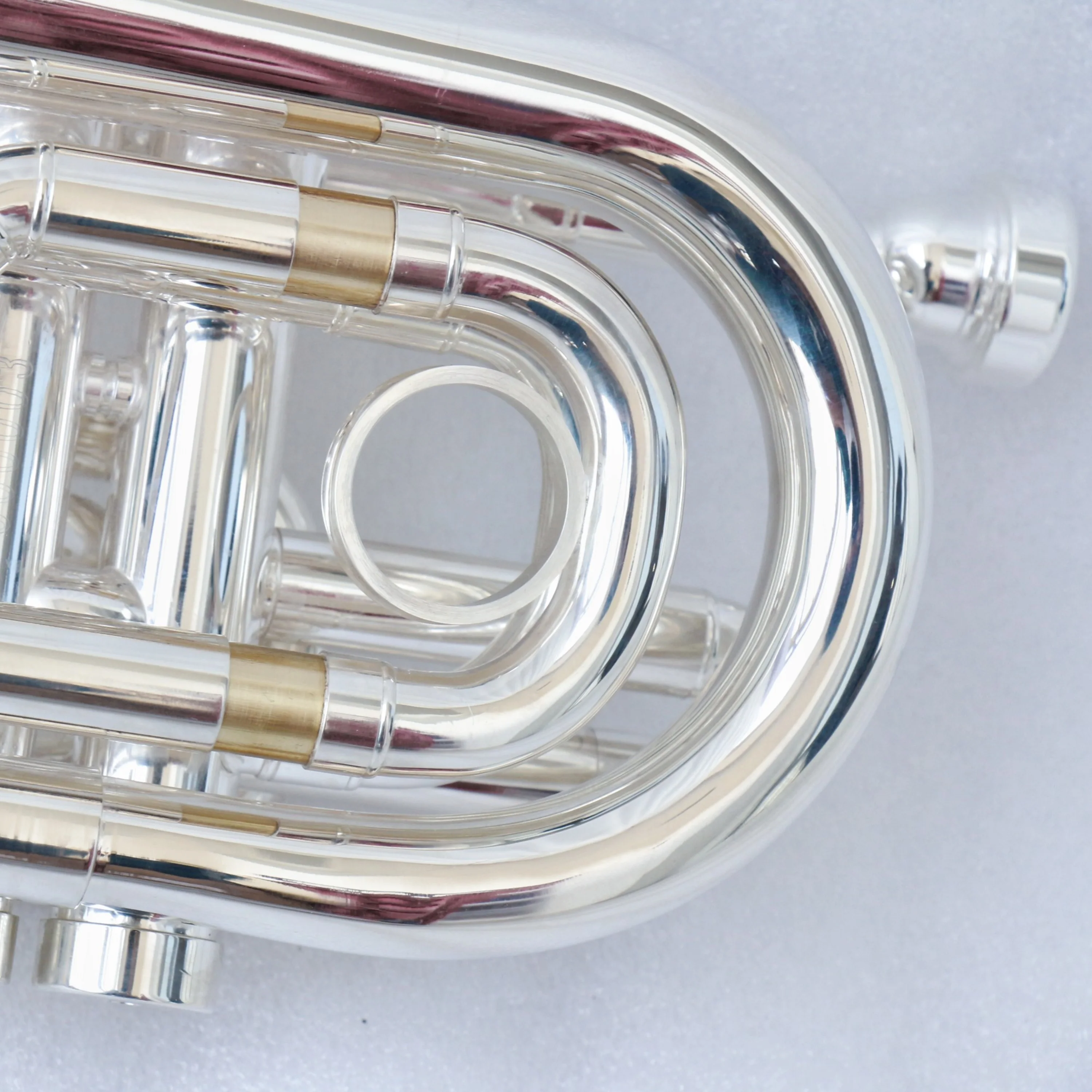 Hot Sale Rotary Valve BB Tone Brass Body Pocket Trumpet Chinese Manufacturer Handmade Silver Plated Trumpet OEM