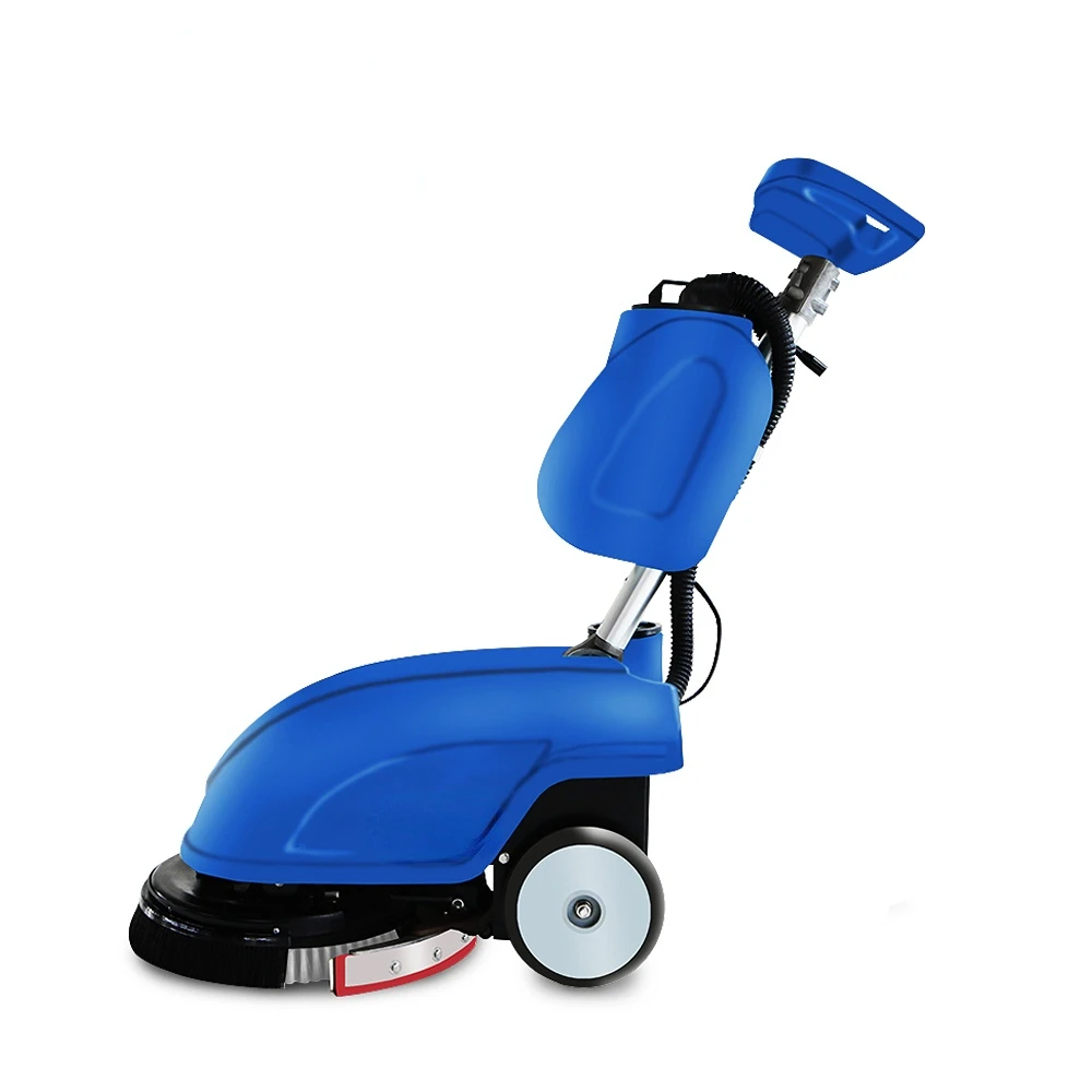 Compact self propelled commercial walk-behind automatic floor scrubber