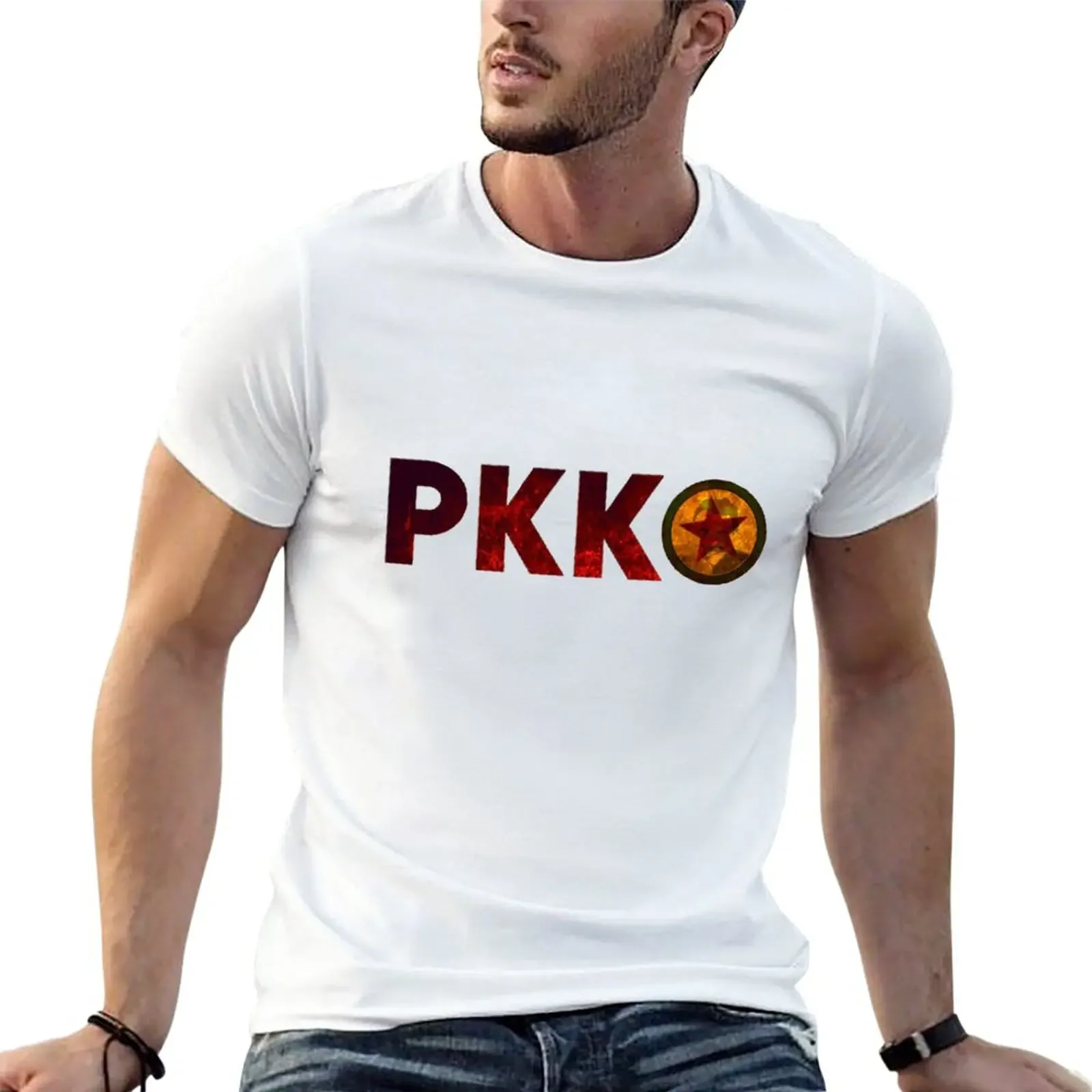 

PKK, черная футболка, винтажная Мужская футболка, большие и высокие футболки