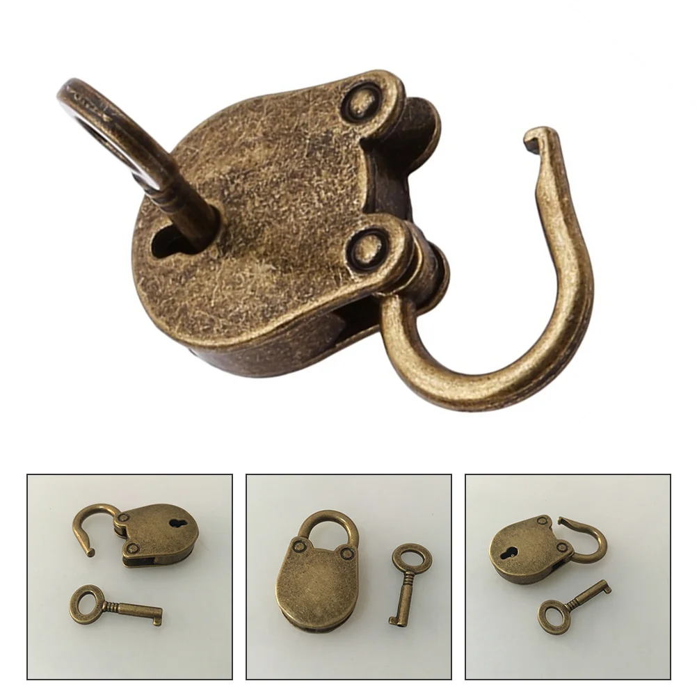 

2 Pcs Padlock with Key Gift Fashion Metal Locks Drawer Zinc Alloy Vintage