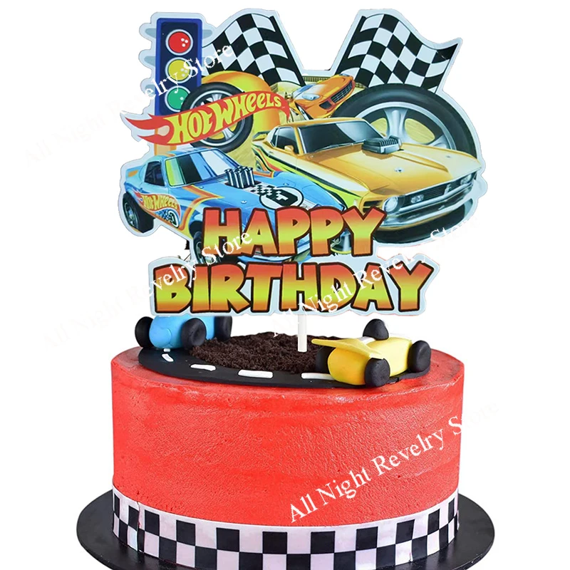 Hot Wheels Birthday Party Supplies Party Decorations Cupcake Supplies Cake Topper Cake Toppers Racing Car Paper Tableware Cupcake Toppers Racing Cars Baby Shower Kids Boys Party Supplies Decor