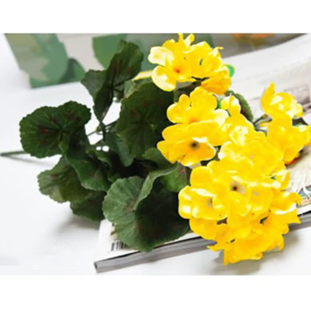 2 Gerani Finti Da Esterno - Piante Artificiali In Vaso Per Decorazione Casa, Balcone E Giardino