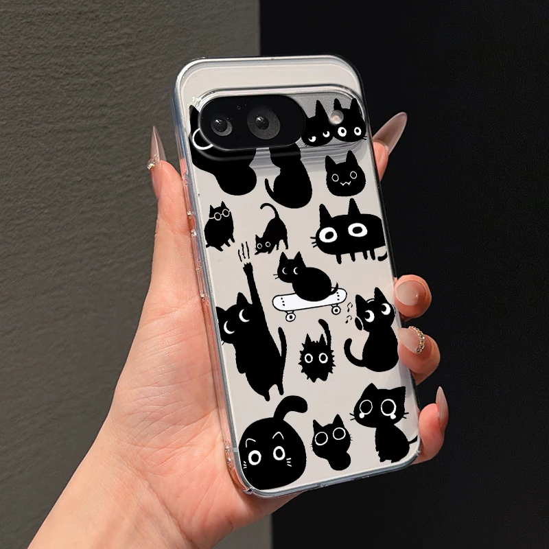 Charming Black Cat Soft Phone Case - Cute and Funny Protective Cover