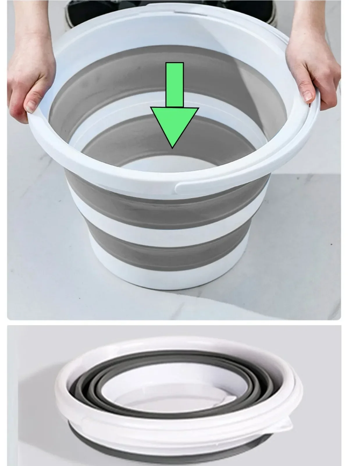 Portable Foldable Plastic Water Bucket-Outdoor Camping Multifunctional Basin with Handle Dorm Room Essentials