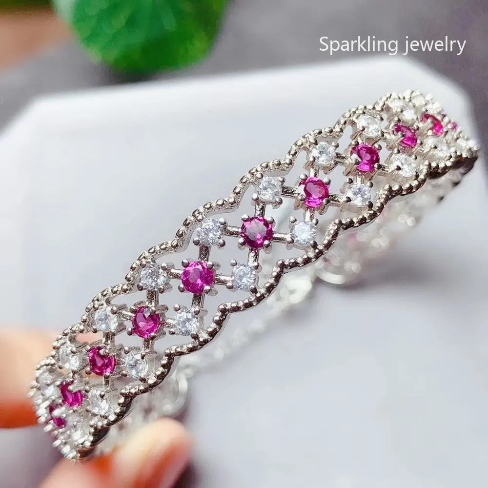 

100% натуральный реальный гранатовый браслет 925 пробы Серебряный подарок на день рождения