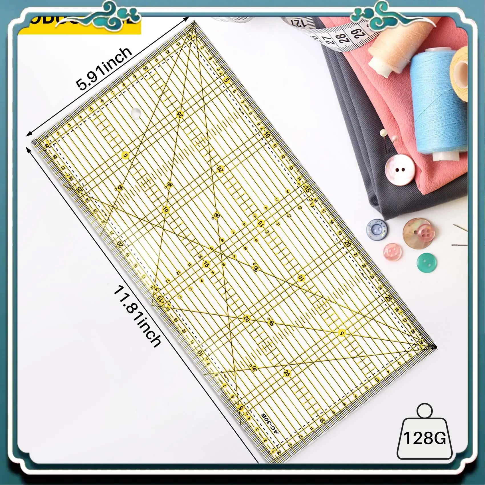 프리미엄 커팅 눈금자 다목적 패치 워크 천 퀼트 눈금자 Diy 의류 디자인 드로잉 커팅 공예 눈금자 바느질 매트 키트 3