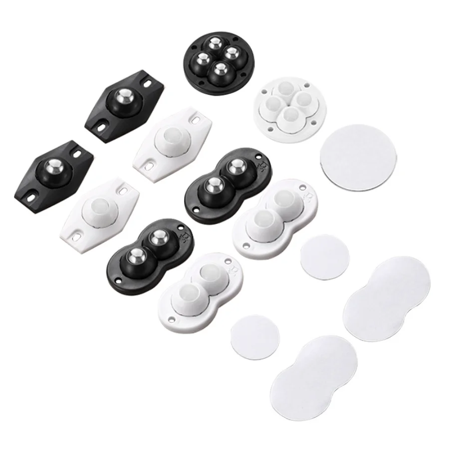 Self Adhesive Rollers Furniture Casters Self Adhesive Wheels Sticky Pulley Wheels Furniture Casters Wheels 1-8pc Adhesive Label Wheels Moving Furniture Strong Bearing Force Steel Ball/rubber Bead Universal Wheel Furniture Casters