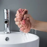 Bowknot Hand Towels for Kitchen Bathroom Coral Velvet Microfiber Soft Quick Dry Absorbent Cleaning Cloths Home Sauna Terry Towel 5