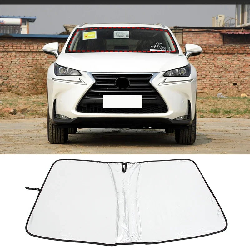 

For Lexus NX 2014-2021 Silver Tape Car Styling Car Front Windshield Anti-UV Sun Shade Car Accessories