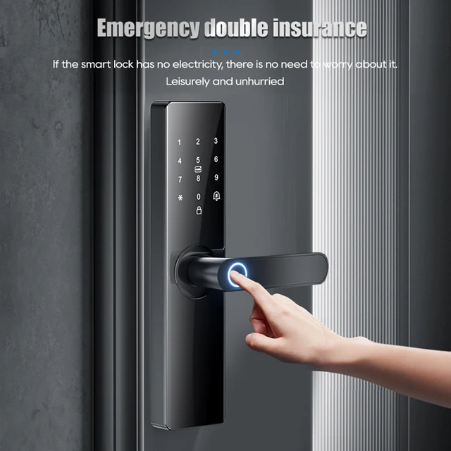 Smart Electronic Door Lock Bluetooth-Compatible with Tuya APP  / Smart Card / Password / Key Unlock/ Smart Unlock Keyless Lock 3