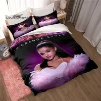 Ariana Grande Bedding Set 3D Printing Fashion Pop singer Home Decoration Boy Girl King Size Bedding Set Quilt Cover Pillowcas 1