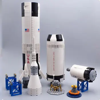 In Stock The Apollo Saturn V 92176 100Cm Space Rocket Building Blocks Bricks Kids Adults Toys Christmas Birthday Gifts 21309