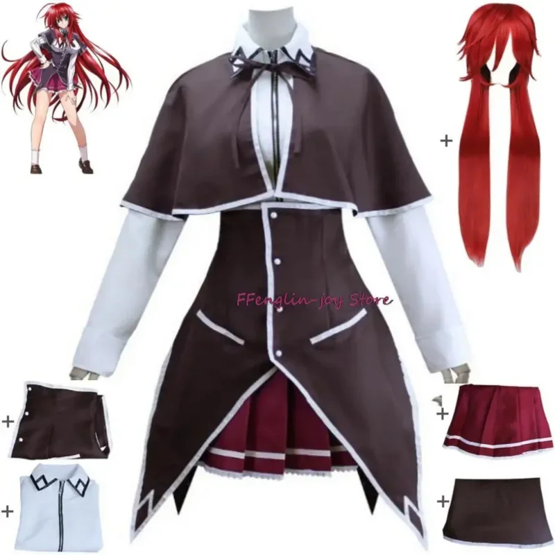 

Anime High School D×D DxD Rias Gremory Cosplay Costume Wig Cloak Top Skirt Adult Sexy Woman Child Uniform Hallowen Suit