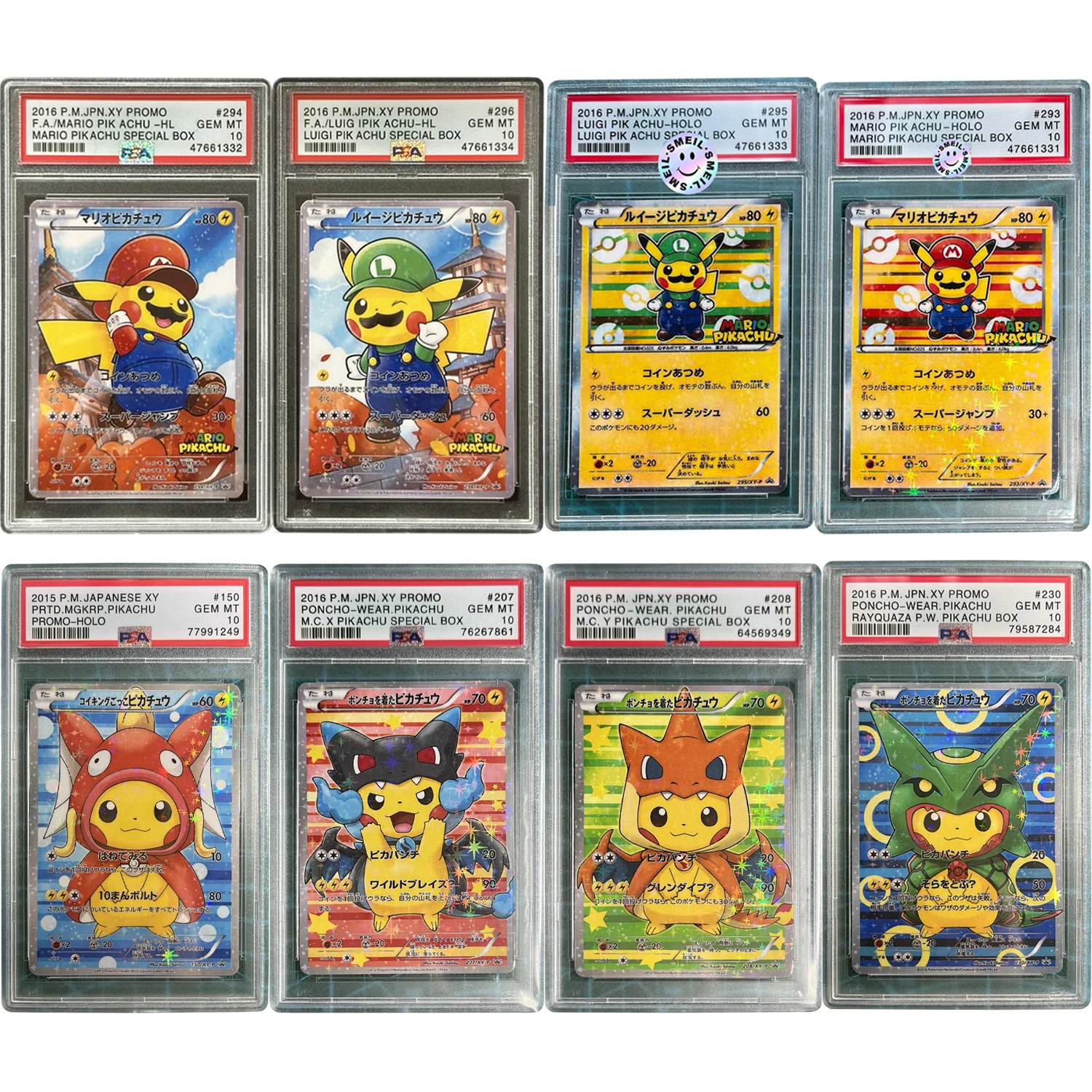 

DIY Pokemon PSA Pikachu Dress Up Series Collection Card PTCG Copy Version 10Points Rating Card Anime Game Cards Gift Toy