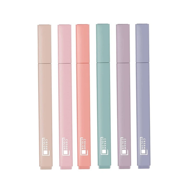 

6Pcs/Set Cute Highlighter Stationery Color Marker School Supplies Student Marker Textbook Highlighter
