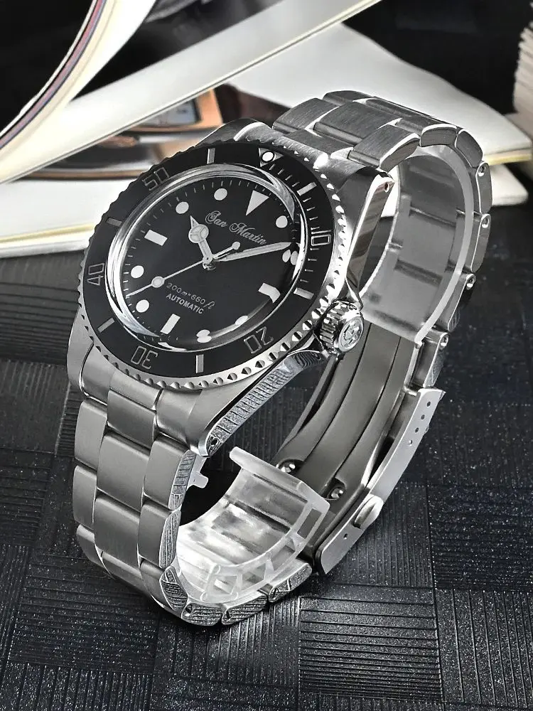 San Martin 39mm Sub Men Watch Vintage Classic Diver Hombre