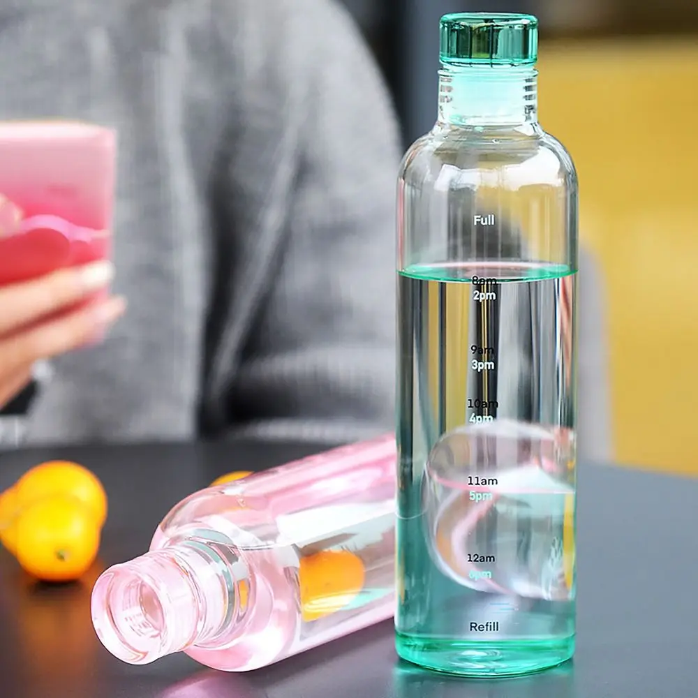 학생용 투명 누수 방지 주스 병, 타임스케일 INS 스타일 물병, 차 커피 컵, 500 ml, 750ml