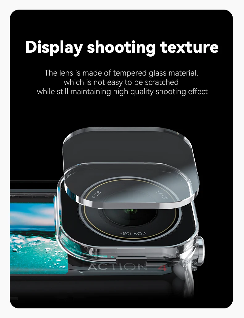 TELESIN 45M Action Camera Waterproof Case For DJI Action 3 4 Underwater Diving H