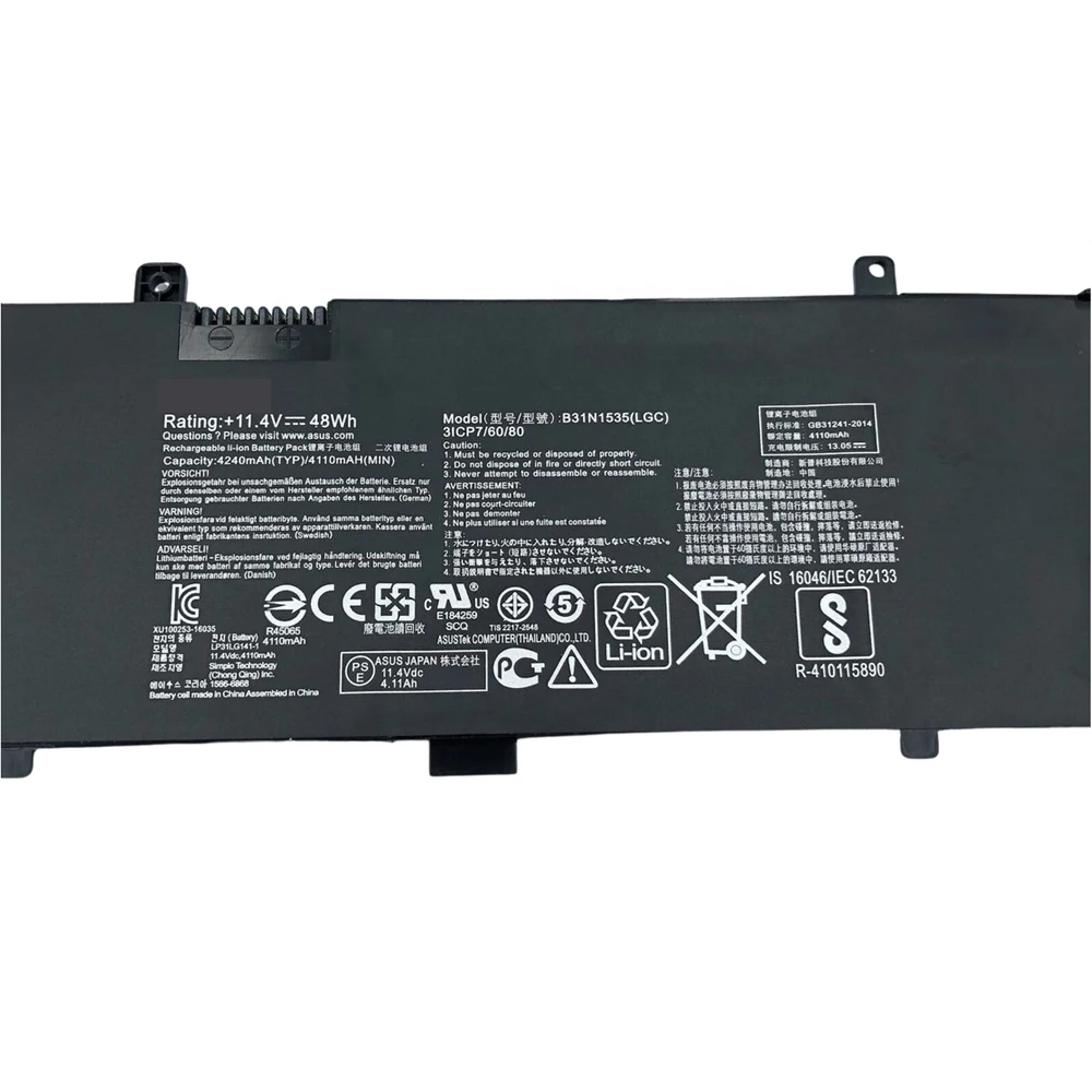 B31N1535 Laptop Battery For ASUS ZenBook U4000U U4000UQ