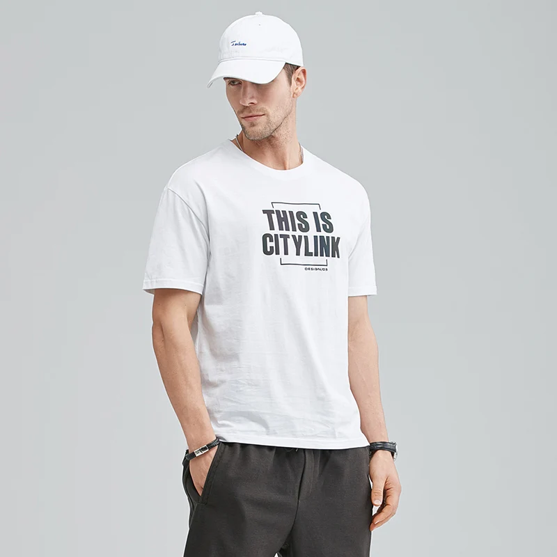 

Rib Round Neck Trendy Half Sleeved Printed Men's T-shirT