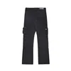 Four Seasons Men's Trendy American Style Multi Pockets Motorcycle Cargo Pants Washed Loose Straight Bootcut Jeans Trousers Male 5