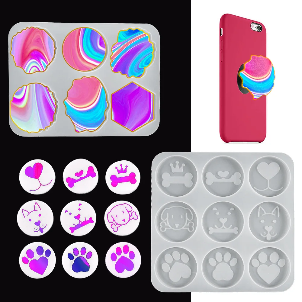 

Irregular Mobile Phone Holder Epoxy Resin Mold For DIY Handmade Phone Bracket Desktop Support Tools Resin Casting Jewelry Molds