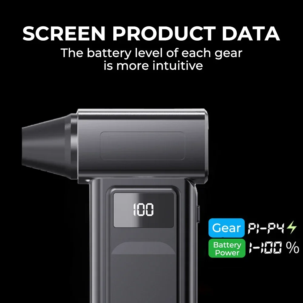 Xiaomi Powerful 1000000RPM 65m/s Air Vortex Brushless Protable Blower Dust Cleaner With Smart Display Brushless Electric Blower